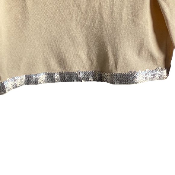 International Concepts Petite Womens SIlk Sequin Trim Cardigan Shrug-Cream-NWF - Picture 7 of 7